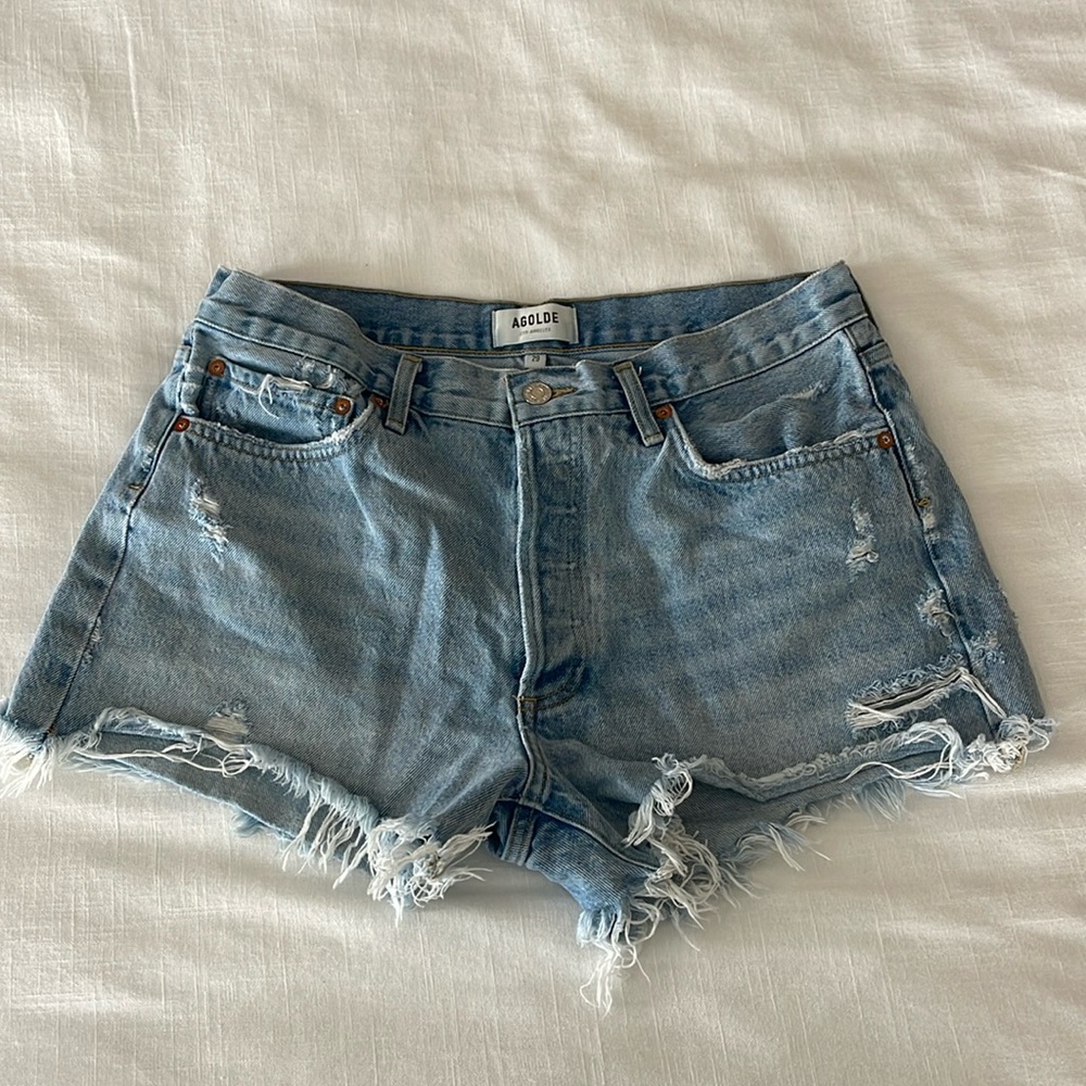 Agolde Parker Shorts in Swampmeet - Picture 2 of 5